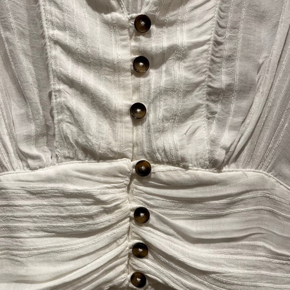 Anthropologie Maeve Isolode White Semi-Sheer Long Sleeve Blouse - Size 8 - Picture 5 of 14